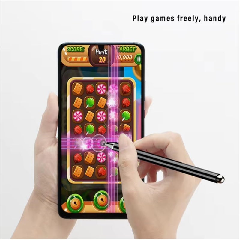 GadgetBite قلم ستايلس للأجهزة اللوحية بنظام أندرويد وجميع أجهزة اللمس iOS قلم ذكي عالمي بسيراميك دقيق جسم معدني خفيف غطاء مغناطيسي للهاتف المحمول آيباد تاب - أسود - Image 3