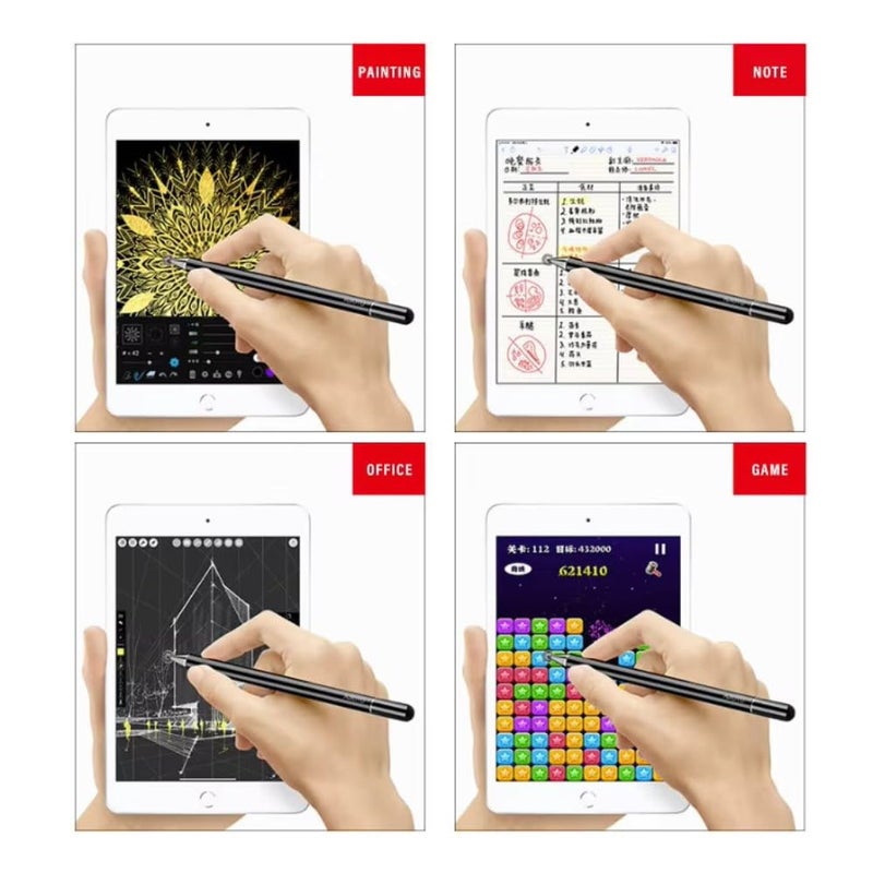 GadgetBite قلم ستايلس للأجهزة اللوحية بنظام أندرويد وجميع أجهزة اللمس iOS قلم ذكي عالمي بسيراميك دقيق جسم معدني خفيف غطاء مغناطيسي للهاتف المحمول آيباد تاب - أسود - Image 2