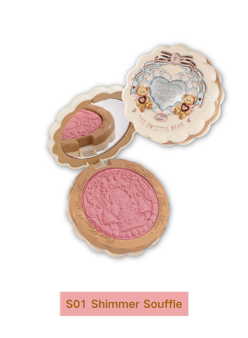 فلاور نوز مجموعة سويتي بير بلش ساتان حريري S01 شيمر سوفليه – روزي بيتال لتوهج ناعم للخدود - Image 1