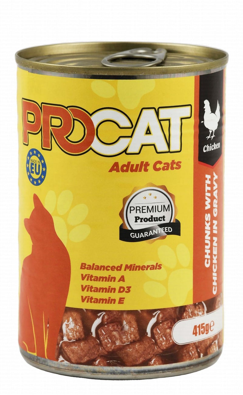 Procat Wet Cat Food with Chicken for Adult Cats - 415 gr - Image 1