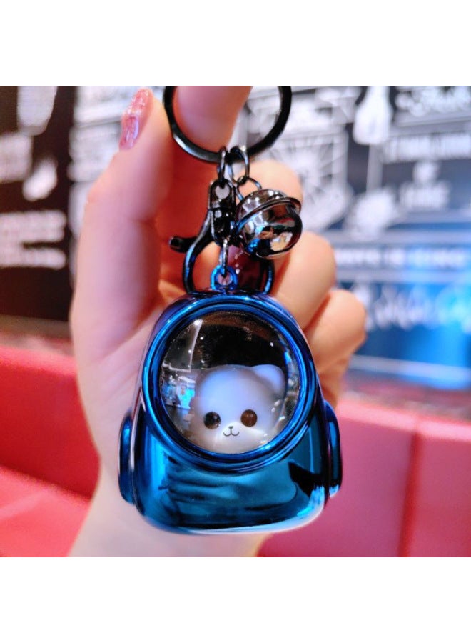 Luminous Backpack Keychain Trendy Lighted Luminous Starry Sky Astronaut Glossy Doll Car Keychain Small Gift 