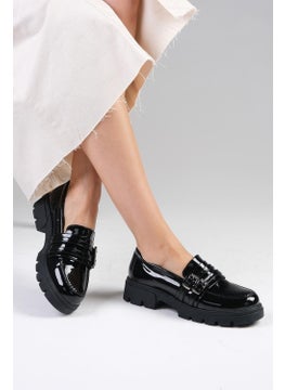 Mio Gusto Gaby Black Color Thick Soled Women's Loafer Shoes  - Image 5
