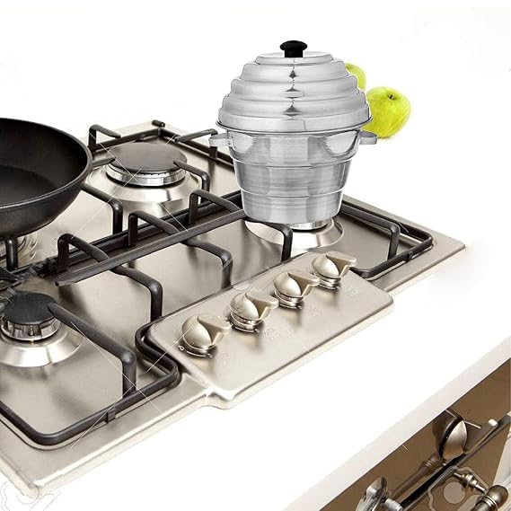 VOMI Idli cooker Aluminium Maker Cooker with Khaman Dhokla Plates idli pot 4 Idli Plates3 Dhokla Plates 1 Jaali 15 Idli Silver - Image 5