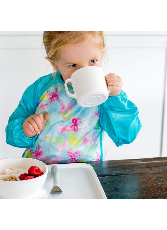 green sprouts green sprouts Learning Cup | Silicone Helps Avoid Harmful Chemicals | Helps Toddler Develop Independent Drinking Skills, 2 Easy-Grip Handles, Heat-Resistant, Dishwasher Safe, White  - Image 3