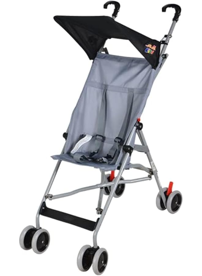 Kiko 23 1543 Gery 6 Wheels Comfortable Stroller For 6 Months Above Babies Gray