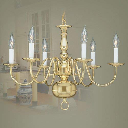 Livex Lighting 5006-02 Williamsburgh 6 Light Polished Brass Chandelier - Image 2