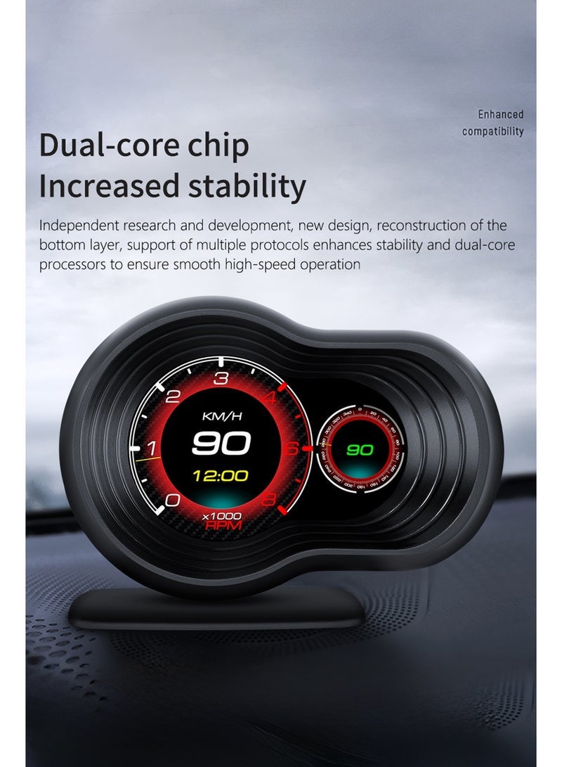 OBD2 Car HUD OBD Head Up Display Auto Smart Car On-board Computer Gauge Digital Speedometer Temperature Engine RPM Alarm - Image 2