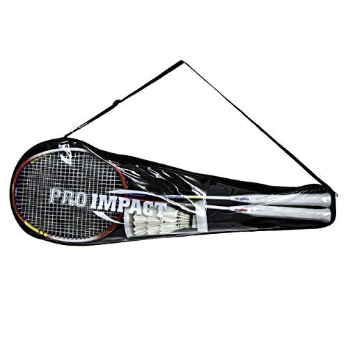 Pro Impact Badminton Racket Set - Aluminum Head with Steel Shaft - Includes Lightweight Rackets & Feather Shuttlecocks with Carrying Case - Outdoor Games for Adults and Family - Image 5