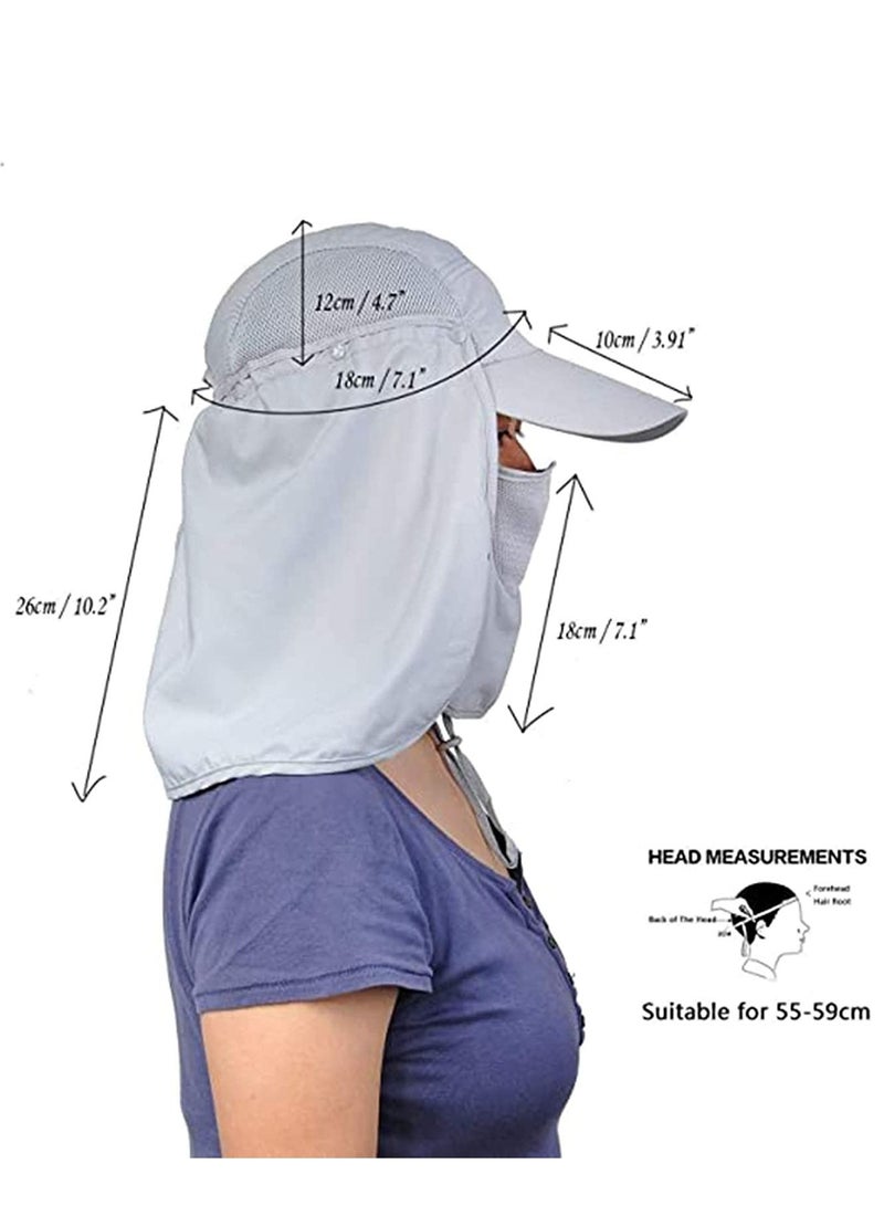 Y&D Women Sun Hat UV Protection Neck Flap Cap Summer Outdoor Sport Wide Brim Free Sunscreen Sleeve For & Men - Image 2