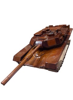 Mahogany wooden army tank vehicle wooden model 31cm length  - Image 2