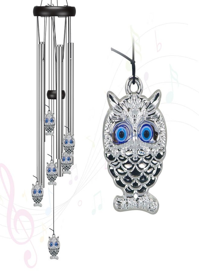 Virekm Windchimes Outdoors, Evil Eye Decor Wind Chimes for Outside Sympathy Wind Chimes for Patio Decoration Garden Decor Zen Garden Decor（Evil Eye Owl） - Image 1