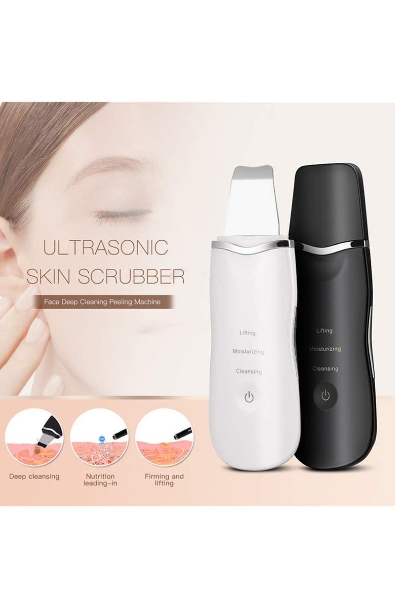 Face Spatula Deep Ion Cleansing Exfoliating Scraper Rechargeable Beauty Massager, Blackhead Remover Acne Peeling Lifting Care Skin Device Black - Image 3