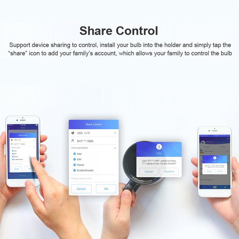 WiFi Smart Light Bulb Holder 10A: App Voice Control - Timing IFTTT Function Smart Lamp Holder for Home Smart Scene Setup - Image 3