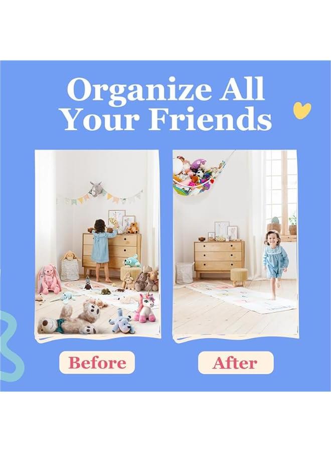 Stuffed Animal Hammock | Corner Hanging Organizer, Toy Storage, Stuffed Animal Storage Net | Made From Quality Fishing Net, Holds 12lbs | 67x47x47 (Black) - Image 4