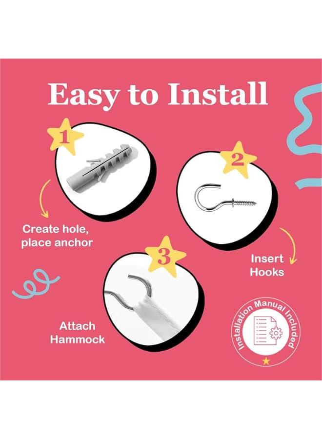 Stuffed Animal Hammock | Corner Hanging Organizer, Toy Storage, Stuffed Animal Storage Net | Made From Quality Fishing Net, Holds 12lbs | 67x47x47 (Black) - Image 5