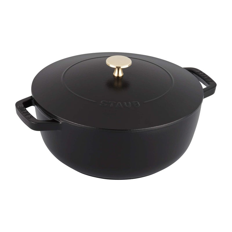 Staub Cast Iron Dutch Oven 375Qt serves 34 Made in France Black