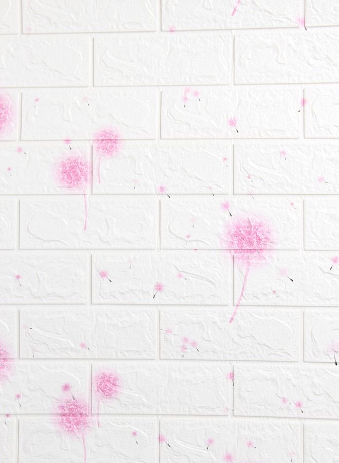 JSAITOYS 5-Piece Children'S Room Soft Anti-Collision Dandelion Design 3D Brick Wall Stickers PE Foam Wallpaper - Image 2