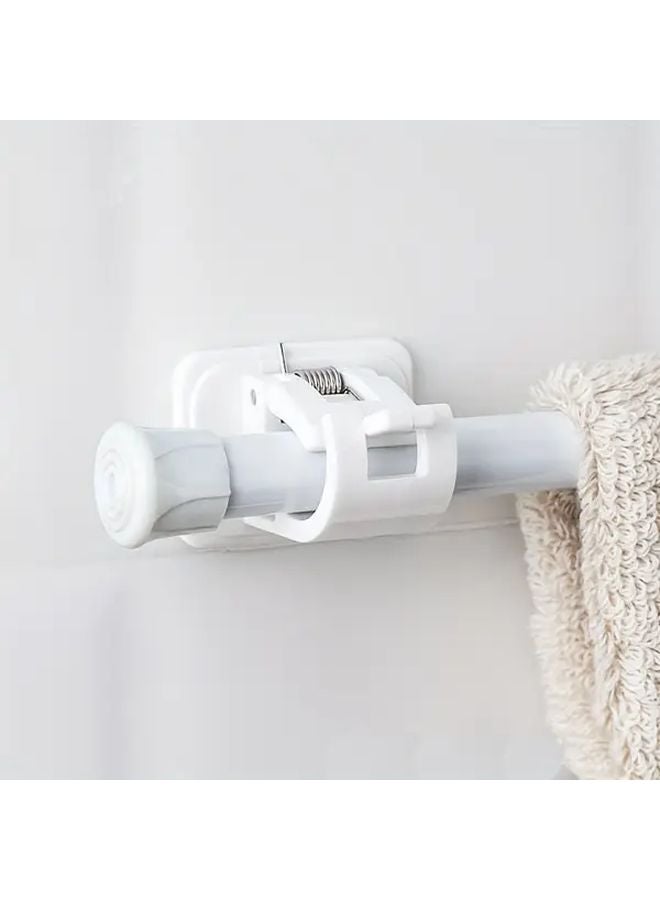 6pcs White Adjustable Curtain Rod Clip Self Adhesive No Drill Wall Hanging Holder - Image 4