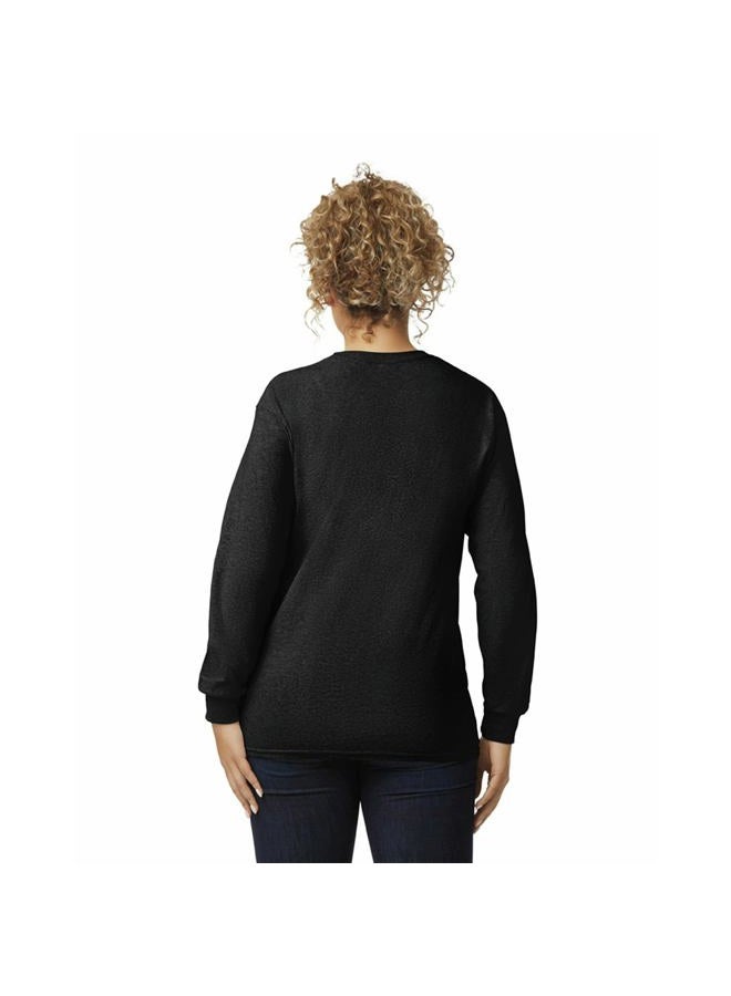 Gildan Men's Ultra Cotton Long Sleeve T-Shirt, Style G2400, Multipack, Black (2-Pack), Medium - Image 4