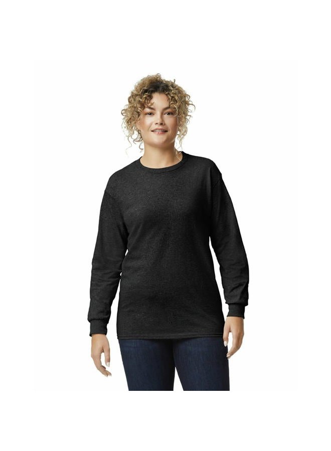 Gildan Men's Ultra Cotton Long Sleeve T-Shirt, Style G2400, Multipack, Black (2-Pack), Medium - Image 2