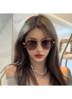 New Fashion High-end Sunglasses Women's Big Face Slimming Driving Special Sunglasses Uv Protection