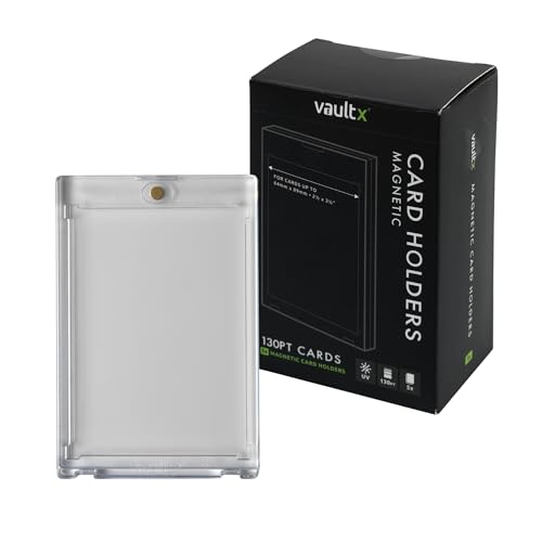 Vault X Magnetic Card Holders 130pt for Trading Cards One Touch Hard Cases with UV Protection Clear Display for Collectible Card Games Sports TCG 5 Pack - Image 1