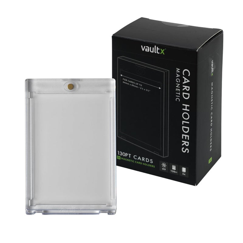 Vault X Magnetic Card Holders 130pt for Trading Cards One Touch Hard Cases with UV Protection Clear Display for Collectible Card Games Sports TCG 5 Pack - Image 2
