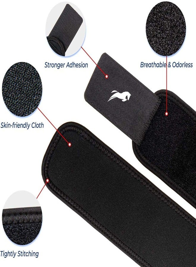PRO GYM Compression and Wrist Support Strap, One Size, Adjustable, Black, (1 Pair) - Image 2