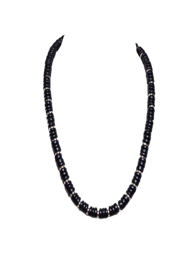 BlueRica Black Coconut Shell Beads Necklace - Image 1