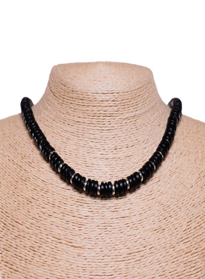 BlueRica Black Coconut Shell Beads Necklace - Image 3