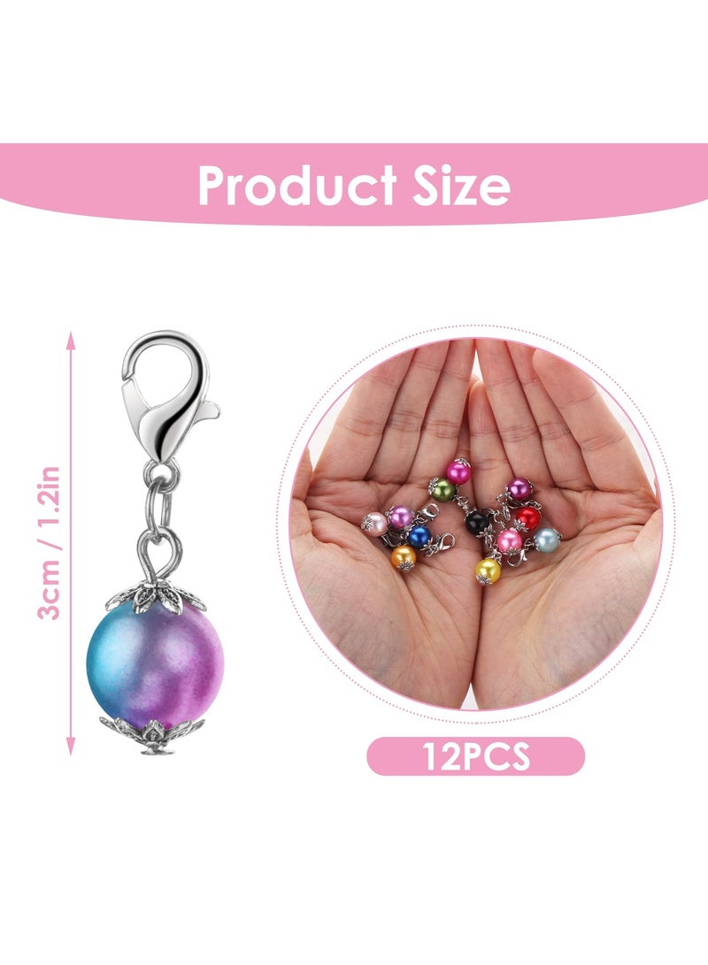 SYOSI 12Pcs Stitch Markers with Lobster Clasp, Beads Stitch Markers Knitting Accessories Knitting Crochet Tools for DIY Handmade Bracelet, Necklace, Zipper Tab  - Image 2
