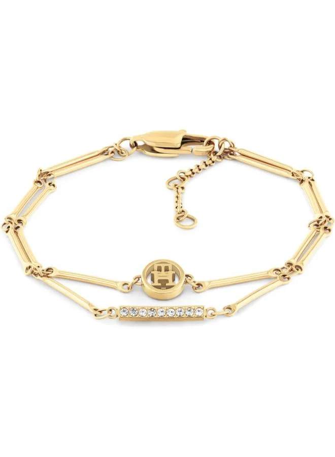 Bracelet in Stainless Steel Embellished with Crystals