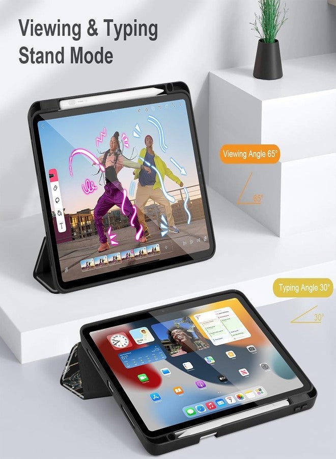 May Chen for iPad Pro 11 inch M2 4th Generation 2022, iPad Pro 11 3rd/2nd/1st Gen, Case with Transparent Shockproof Back Cover [Built-in Pencil Holder, Auto Sleep/Wake, Abstract Floral - Image 5
