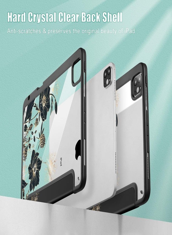 May Chen for iPad Pro 11 inch M2 4th Generation 2022, iPad Pro 11 3rd/2nd/1st Gen, Case with Transparent Shockproof Back Cover [Built-in Pencil Holder, Auto Sleep/Wake, Abstract Floral - Image 4