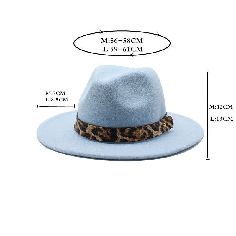 Fedora Hat Women Leather Belt Ethnic  Felt Hat - Image 2