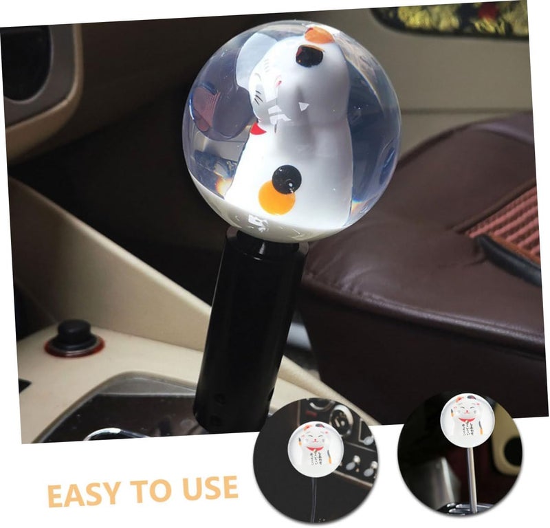 Abaodam Car Shift Knob for Manual Car, Lucky Cat Gear Lever Stick Handle Head, Universal Style Decorative Vehicle Gear Shift Knob Accessory for Interior - Image 3