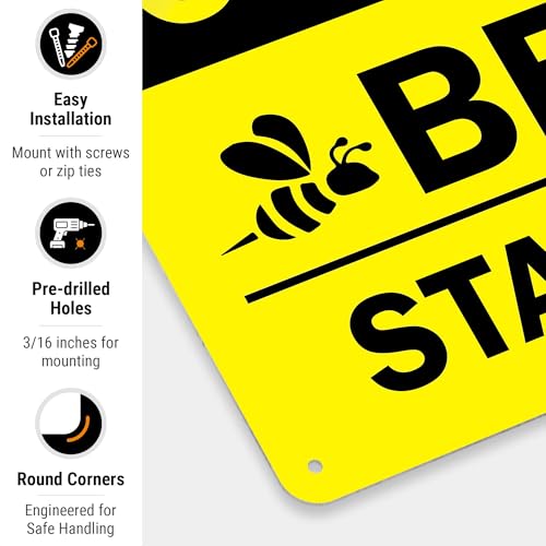 Sigo Signs Caution Bees Stay Clear Sign, 10x14 Inches, Rust Free .040 Aluminum, Fade Resistant, Made in USA by Sigo Signs - Image 2