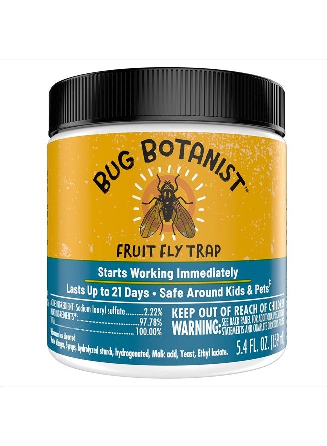 BUG BOTANIST فخ ذبابة الفاكهة من باغ بوتانيست: قاتل ذباب الفاكهة الطبيعي للداخل، آمن للعائلة والحيوانات الأليفة، حاوية 5.4 أونصة - Image 1
