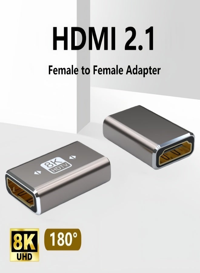 الصفحة الرئيسية مقرنة HDMI 2.1 أنثى إلى أنثى، عبوة من قطعتين، تدعم 8K@60Hz / 4K@120Hz، 3D، HDR، ARC لأجهزة الكمبيوتر المحمول، الكمبيوتر الشخصي، الشاشة، تلفزيون Roku، Xbox، PS4 - Image 1