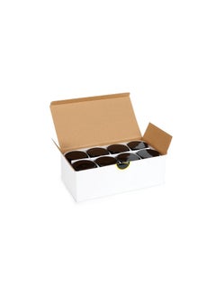 Vivaplex Vivaplex, Clear, 8 ounce, Round Glass Jars, with Black Lids - 8 pack  - Image 3