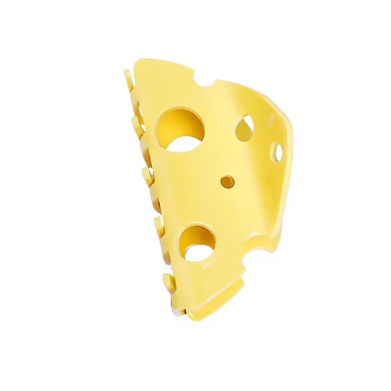 WLngtv 1Pc Yellow Cheese Acetate Hair Claw, Cute Cheese Hair Clip, Triangle Hollow Hair Clips Food Shape Shark Clip for Women Clips Food Hair Clips (3 inches) - Image 1