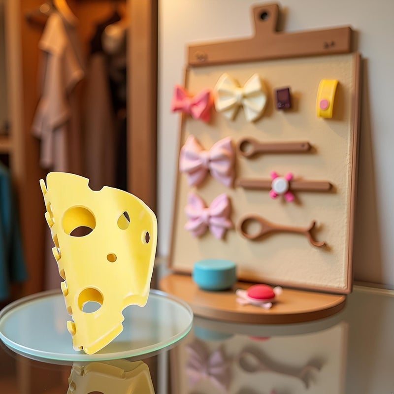 WLngtv 1Pc Yellow Cheese Acetate Hair Claw, Cute Cheese Hair Clip, Triangle Hollow Hair Clips Food Shape Shark Clip for Women Clips Food Hair Clips (3 inches) - Image 4