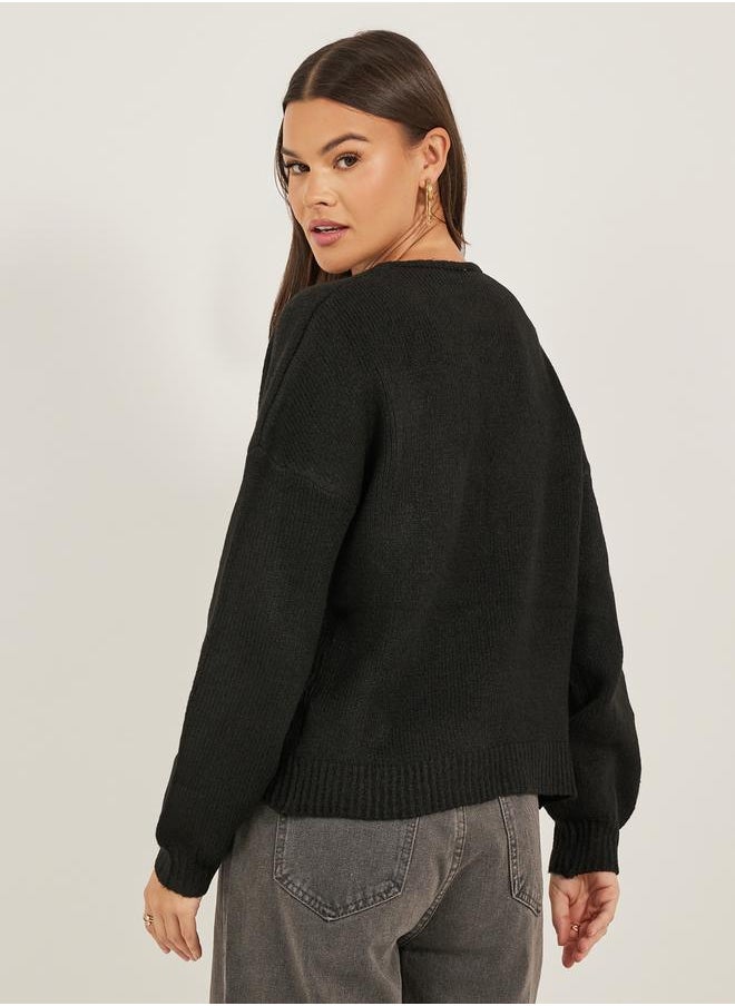 Styli - Solid Bow-Knot Front Cardigan by Styli - Image 1