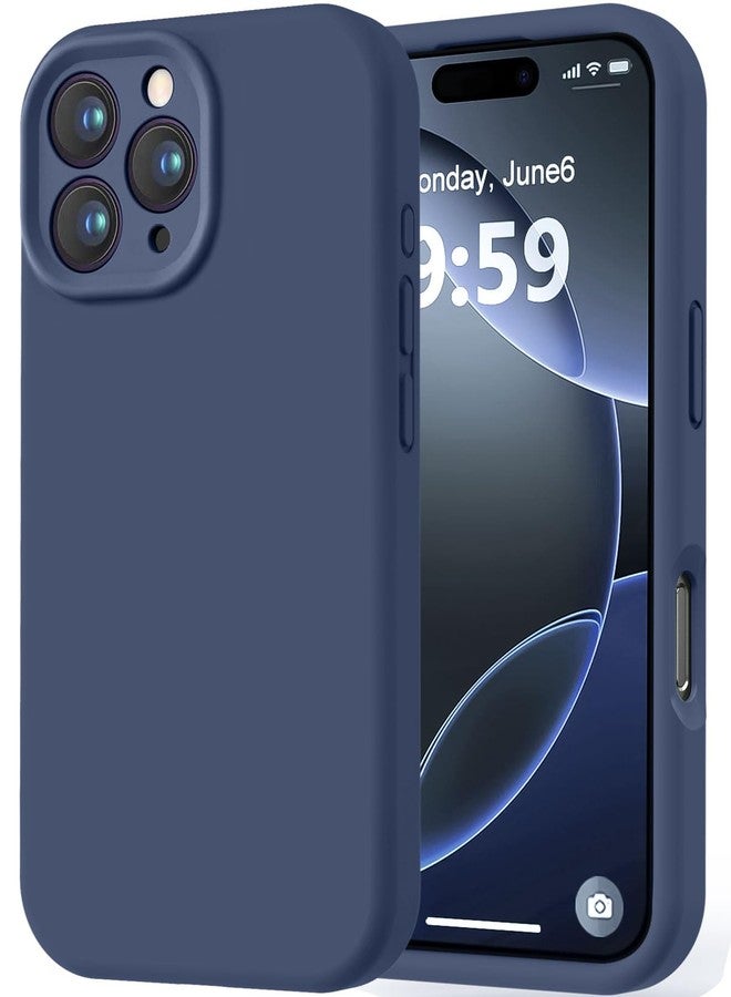LOVE 3000 جراب LOVE 3000 مصمم خصيصًا لهاتف iPhone 16 Pro، مصنوع من السيليكون الفاخر مع بطانة ناعمة من الألياف الدقيقة المقاومة للخدش، جراب واقٍ مقاوم للصدمات مناسب للرجال والنساء والفتيات، مقاس 6.3 بوصة، باللون الأزرق الداكن - Image 1