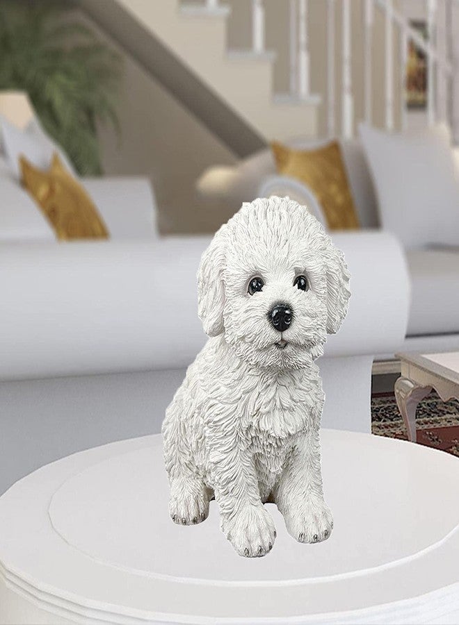 KODORIA Dog Figurine Resin Dog Statue Animals Sculpture for Home Farm House Living Room Porch Decor - White - Image 3