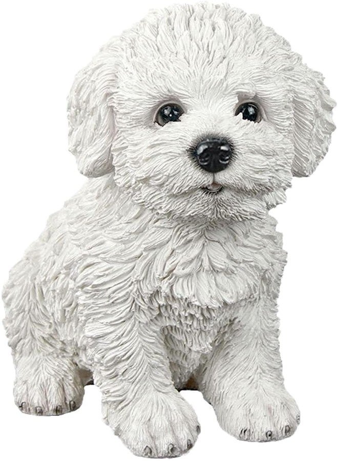 KODORIA Dog Figurine Resin Dog Statue Animals Sculpture for Home Farm House Living Room Porch Decor - White - Image 1