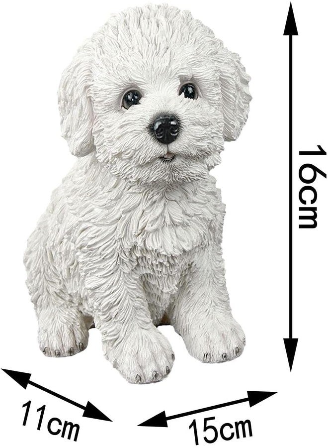 KODORIA Dog Figurine Resin Dog Statue Animals Sculpture for Home Farm House Living Room Porch Decor - White - Image 4