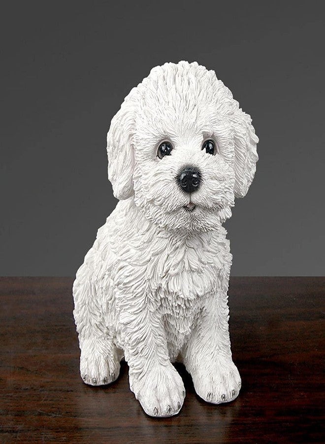 KODORIA Dog Figurine Resin Dog Statue Animals Sculpture for Home Farm House Living Room Porch Decor - White - Image 2