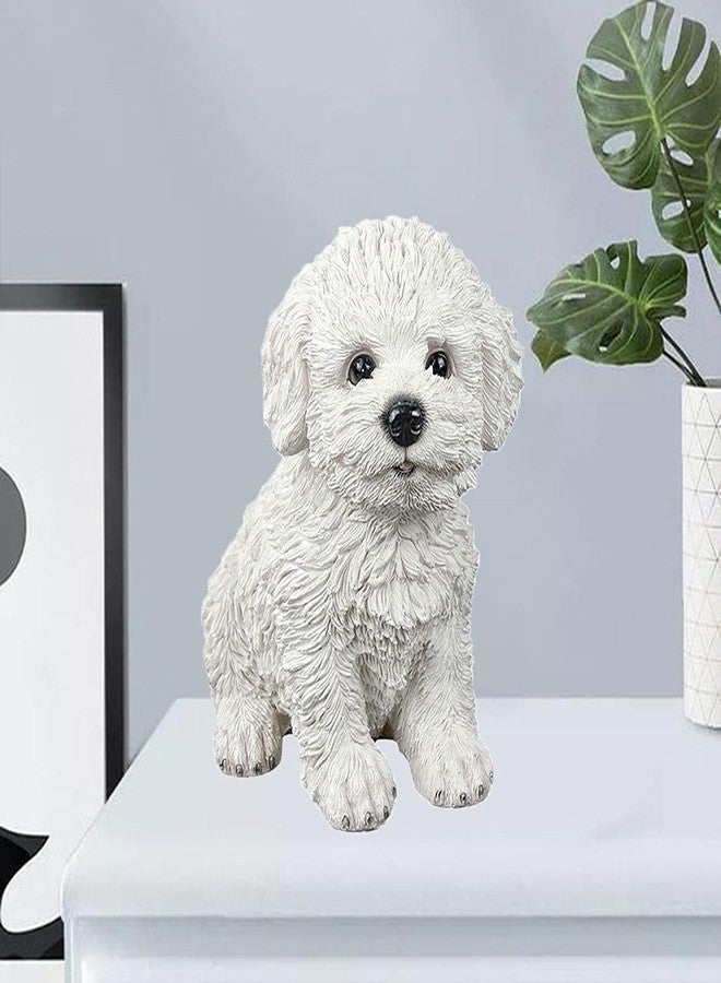 KODORIA Dog Figurine Resin Dog Statue Animals Sculpture for Home Farm House Living Room Porch Decor - White - Image 5