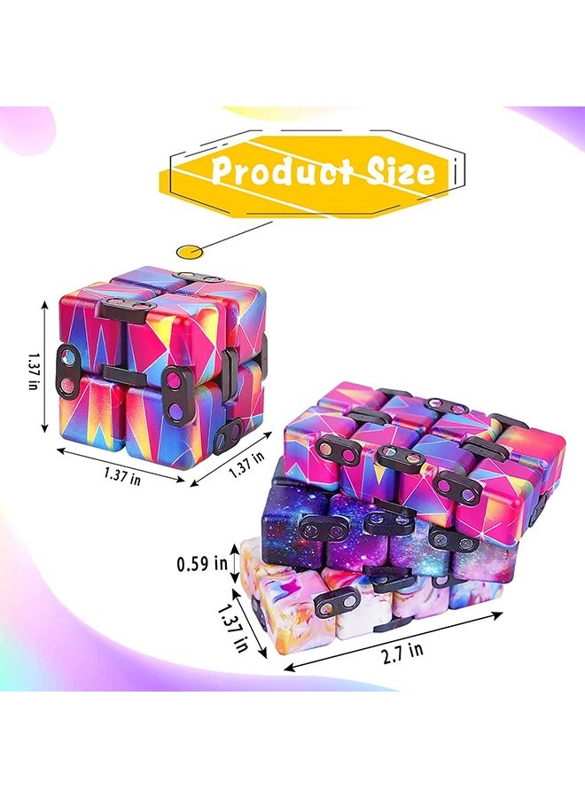 4Pcs Infinity Cube Toy Stress Relieving Game for Kids and Adults, Cute Mini Unique Gadget Anxiety Relief Kill Time Magic Puzzle Flip ADD ADHD OCD - Image 2